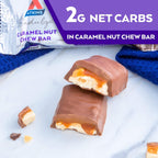 Endulge Caramel Nut Chew Bar, Dessert Favorite, 1G Sugar, Good Source of Fiber, 5 Count