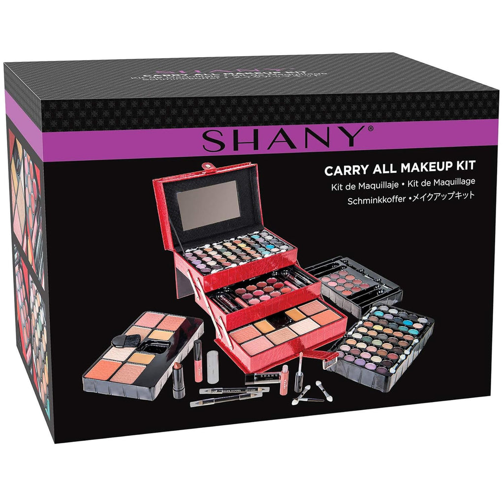 All in One Makeup Set, Eyeshadow, Blushes, Face Powder, Lipstick, Eye Liners, Make up Pencils and Cosmetics Mirror - Makeup Kit with Reusable Storage Beauty Box - Red