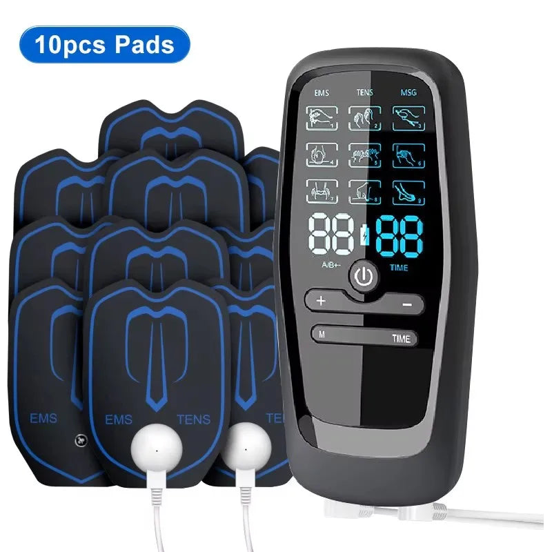Professional Physiotherapy Tens Electrical Muscle Stimulator Electrodes Pulse Relaxing Massager with Personal Care Meridian Mass