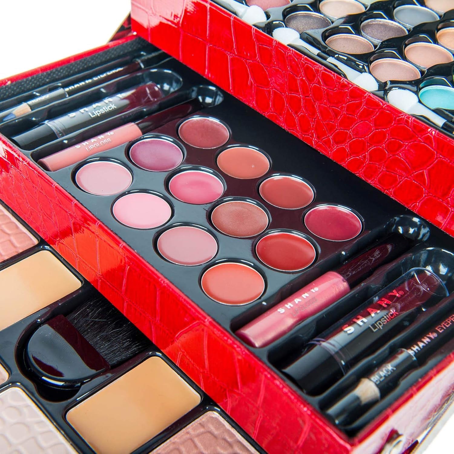 All in One Makeup Set, Eyeshadow, Blushes, Face Powder, Lipstick, Eye Liners, Make up Pencils and Cosmetics Mirror - Makeup Kit with Reusable Storage Beauty Box - Red