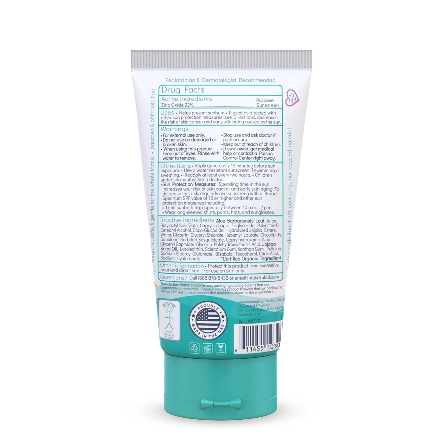 Easy on Mineral Sunscreen SPF 50 - All Natural Kids & Baby Sunscreen for Face & Body, Non-Toxic Zinc Oxide Sunblock Protection for Sensitive Skin, Unscented, FSA Eligible, Travel Size 3.4Oz