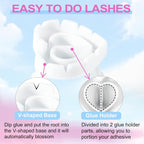 Glue Rings for Eyelash Extensions 100PCS Disposable Rings for Lashes Lovely Heart Shape, Makeup Plastic Nail Art Glue Cups Lash Extension Supplies for Eyelash Extensions White