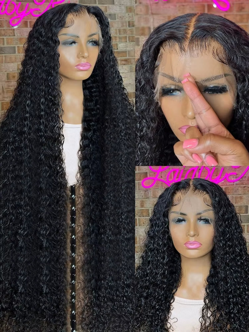 300% Density 40 46 Inch Deep Wave 13X6 HD Lace Front Human Hair Wig Loose Water Curly 13X4 Lace Frontal Wig Human Hair for Women