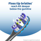 360 Advanced Floss Tip Soft Bristle Toothbrush, 17X Thinner Bristles for Deep Reach between Teeth, Ergonomic Handle with Soft Bristles and Tongue Cleaner, 4 Pack